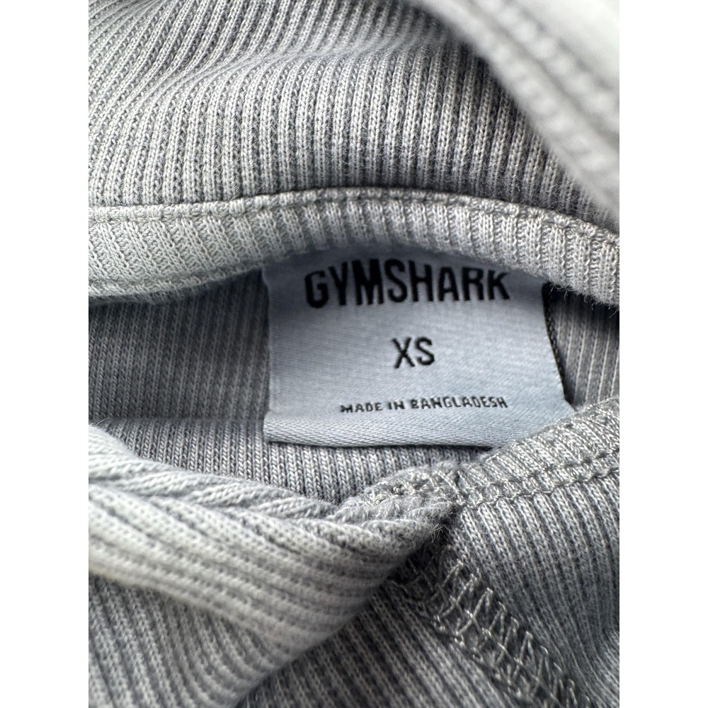 Gymshark Hoodie Mens XS Gray Oversized Ribbed Kangaroo Pocket Pullover A1B5N - Picture 4 of 11